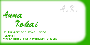 anna kokai business card